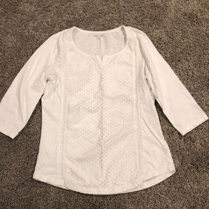 Coldwater Creek white 3/4 sleeve top